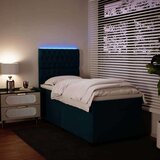 vidaXL Box spring postelja z vzmetnico modra 90x190 cm žamet, (21305386) | Shoptok.si