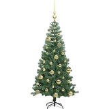 vidaXL Božično drevo med 150 LED z stojalom Zelena 120 cm PVC | Shoptok.si