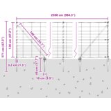 vidaXL Ograja za polje 1.2x25 m Cinkano jeklo | Shoptok.si