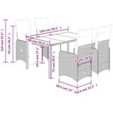  5-dijelni vrtni bistro set od poliratana s jastucima sivi | shoptok.hr