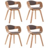  The Living Store Jedilni stoli 4 kosi ukrivljen les in taupe blago - Jedilni Stol, (21502115) | Shoptok.si