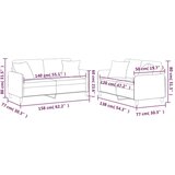  2-dijelni set sofa s jastucima smeđesivi od tkanine | shoptok.hr