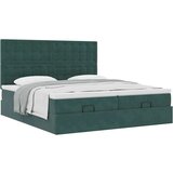  Okvir kreveta s madracima tamnozeleni 200x200cm baršunasti | shoptok.hr