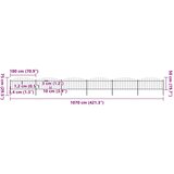  Vrtna ograda s vrhom koplja Čelik 1070x75 cm Crna | shoptok.hr