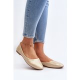 EVENTO PE1 Classic Leather Gold Ballerina Flats Stacee | Shoptok.si