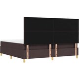  Krevet s boxspringom s madracem i klupom Tamnosmeđi 200x200 cm Tkanina | shoptok.hr