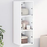 vidaXL Stenska omarica s steklenimi vrati bela 35x37x100 cm Cene