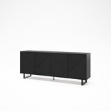 Marckeric Črna komoda 201x80x40 cm Peta – | Shoptok.si