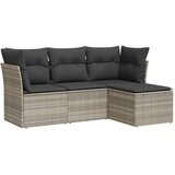  4-dijelni set vrtnih sofa s jastucima svijetlosivi poliratan | shoptok.hr