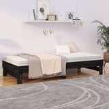  Izvlečna dnevna postelja črna 2x(80x200) cm trdna borovina, (20725433) | Shoptok.si