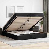  Otomanski okvir kreveta s madracima crni 200x200cm umjetna koža | shoptok.hr