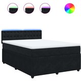 vidaXL Krevet s oprugama i madracem crni 140 x 190 cm baršunasti | shoptok.hr