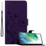 Cadorabo Samsung Galaxy S21 FE in klasična temno modra - ovitek v cvetličnem dizajnu z magnetnim zapiranjem, stoječo funkcijo in režami za kartice, (20860591) | Shoptok.si