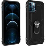 AVIZAR Ovitek za iPhone 12 / 12 Pro, odporen na udarce, s kovinskim nosilnim obrocem - crn, (20626277) Cene