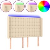 LED uzglavlje krem 147 x 16 x 118/128 cm od tkanine | shoptok.hr