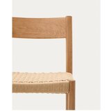 Kave Home Barska stolica od punog hrasta u prirodnoj boji (visine sjedala 65 cm) Yalia – | shoptok.hr