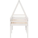  Visoki krevet s krovom bijeli 90 x 200 cm od masivne borovine | shoptok.hr