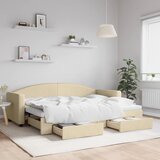  Dnevni krevet na razvlačenje s ladicama krem 80x200 cm tkanina | shoptok.hr