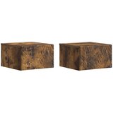 vidaXL Stenska stranska miza 2 pcs Dimljen hrast 34,5 x 33 x 20 cm, (5000247315) | Shoptok.si