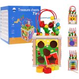  Drvena multifunkcionalna kocka 7 u 1 Inlea4Fun ŠKRINJE S BLAGOM | shoptok.hr