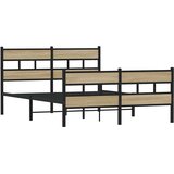  Metalni okvir kreveta bez madraca boja hrasta sonome 140x190 cm | Eponuda.com