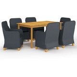  7-dijelni vrtni blagovaonski set tamnosivi | shoptok.hr