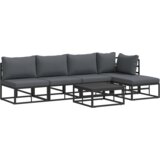 vidaXL Sjedeća garnitura za vrt 6 pcs Crna 70 x 70 x 32 cm Aluminij | shoptok.hr