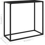  Konzolni stol crni 80 x 35 x 75 cm od kaljenog stakla | shoptok.hr