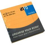 Blok samoljepljiv 75x75mm crte 80L Global Notes 5654-35-L neon-narančasti | shoptok.hr