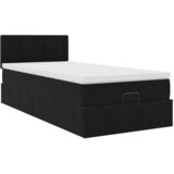  Otomanski okvir kreveta s madraca crni 100x200cm baršunasti | shoptok.hr