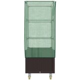  Povišena gredica s pokrovom i kotačima 80 x 50 x 182 cm Smeđa | shoptok.hr