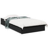 Furnova Posteljni okvir s predali črn 90x190 cm inženirski les, (21939582) | Shoptok.si