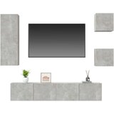  5-dijelni set TV ormarića siva betona konstruirano drvo | shoptok.hr