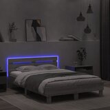 Okvir kreveta s uzglavljem i LED boja hrasta 135x190 cm | shoptok.hr