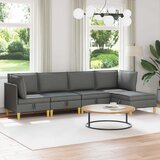 Set namještaja za dnevni boravak 5 pcs Tamnosiva Tkanina | shoptok.hr