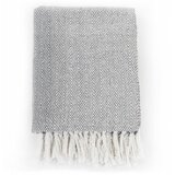 The Living Store Pregrinjalo iz bombaža ribja kost 160x210 cm sivo - Odeja, (21419208) | Shoptok.si