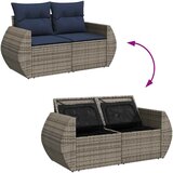  9-dijelni set vrtnih sofa poliratan i bagrem s jastucima sivi | shoptok.hr