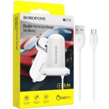 Borofone Auto punjač sa micro USB kablom, 2 x USB, 5 V/2.4 A, BZ12 | Eponuda.ba