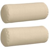 vidaXL valjkasti jastučići 2 pcs krema Ø 25 x 70 cm tkanina | shoptok.hr