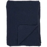 Temno modra odeja iz recikliranega bombaža 130x170 cm Santos –