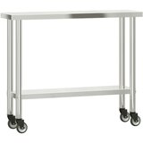 vidaXL Kuhinjska delovna miza s polico 110x30x150 cm nerjaveče jeklo | Shoptok.si