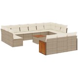  14-dijelni set vrtnih sofa s jastucima poliratan Bež | shoptok.hr