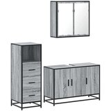 vidaXL 3-dijelni set kupaonskog namještaja siva boja hrasta drveni | shoptok.hr