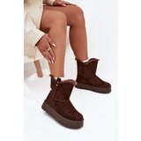 Boto Women's Snow Boots On Platform With Fur Chocolate Evelira | Shoptok.si