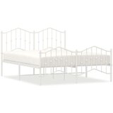 Metalni okvir kreveta uzglavlje i podnožje bijeli 140 x 190 cm | shoptok.hr