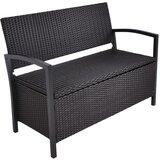 Garden Pleasure Crna vrtna klupa od umjetnog ratana Ferrara - | shoptok.hr