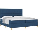 Box Postelja z Box Spring in vzmetnico Modra 200x200 cm Tkanina, (22052769) | Shoptok.si