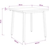  80 x 80 x 75 cm Čvrsto drvo akacije Bijela i crna Četvrtasti | shoptok.hr