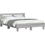  Okvir kreveta s uzglavljem LED siva boja hrasta 150x200 cm | shoptok.hr