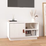 Maison Chic TV omarica - TV stojalo - Televizijska omarica bela 70x34x40 cm trdna borovina, (21702370) | Shoptok.si